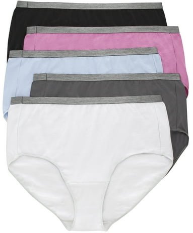Hanes Womens Stretch Cotton Brief Panties 5-Pack