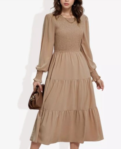 Anna-Kaci Women's Smocked Maxi Dress