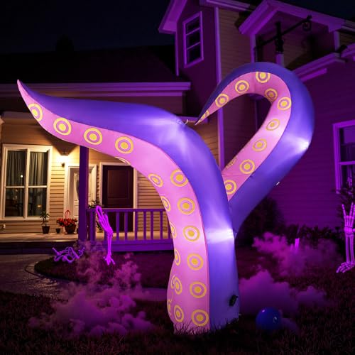 Tangkula 6.5 Ft Inflatable Tentacles Octopus Legs Window Decoration with LED Lights