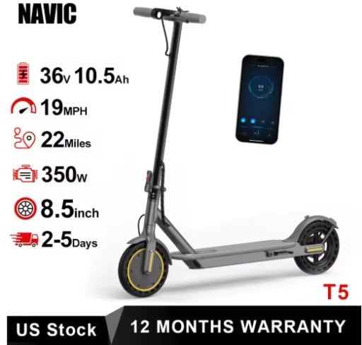 NAVIC T5 Folding Electric Scooter 8.5-inch Solid Tire Deal