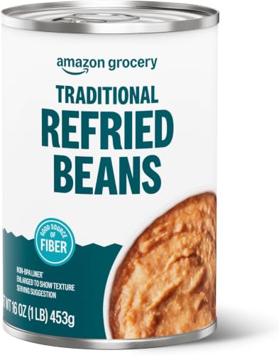 Amazon Grocery Canned Traditional Refried Beans 16 Oz (Pack of 6)
