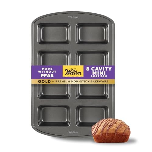 Wilton Gold Non-Stick Bakeware Mini Loaf 8 Cavity