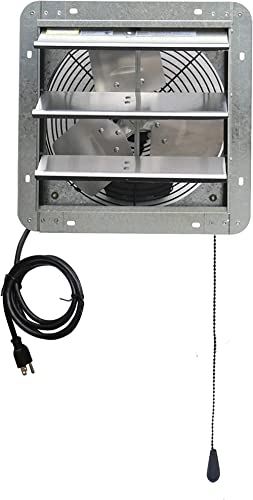 iLIVING 12" Wall-Mounted Shutter Exhaust Fan with Thermostat, 3-Speed Ventilation Fan, 960 CFM