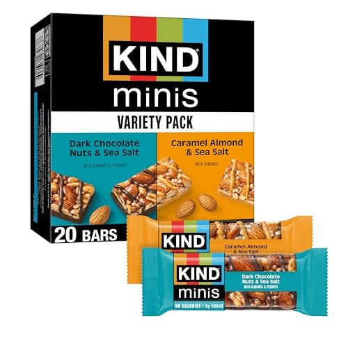 KIND Minis Bars 20-Pack 0.7-Oz (Dark Chocolate Nuts or Caramel Almond & Sea Salt) Deal
