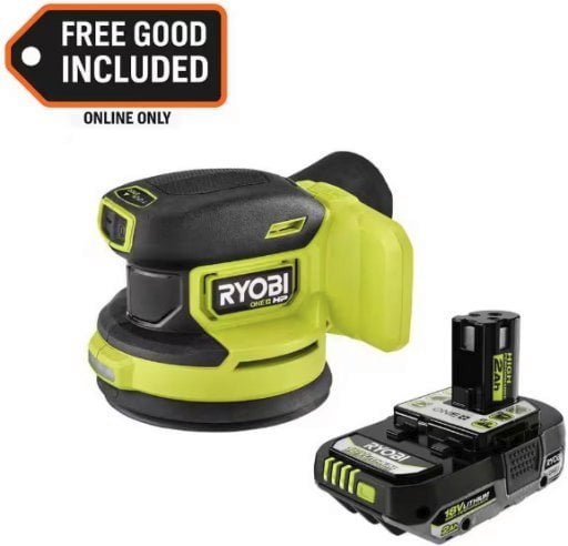 RYOBI ONE+ HP 18V Brushless Cordless 5 in. Random Orbit Sander with FREE 2.0 Ah HIGH PERFORMANCE Battery