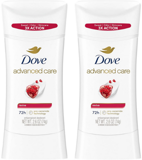 2-Pack 2.6-Oz Dove Advanced Care Antiperspirant Deodorant for Women