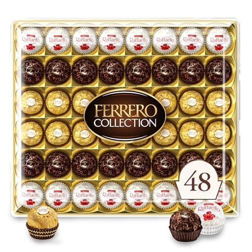 Ferrero Rocher Collection Fine Hazelnut Milk Chocolates Gift Box 48-Count Deal