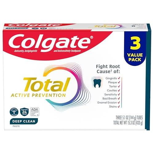 Colgate Total Active Prevention Deep Clean Fluoride Toothpaste 2 x 3-Pack 5.1-Oz Deal