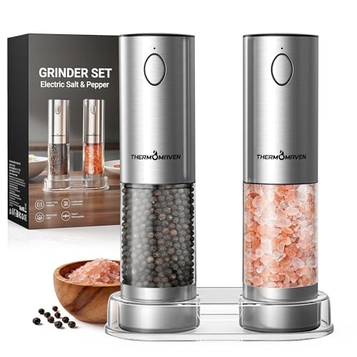 ThermoMaven Electric Salt & Pepper Grinder Set w/ LED & USB-C Charging