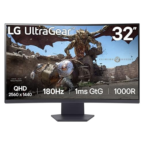 32'' LG UltraGear QHD 180Hz 1ms FreeSync 1000R Curved Monitor