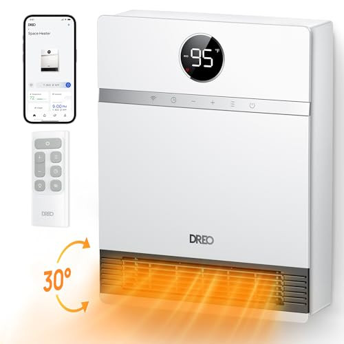 Dreo Smart Wall Heater, 30° Oscillation & Adjustable Thermostat