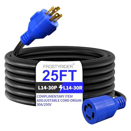 4 Prong 30 Amp 25 Foot Generator Extension Cord