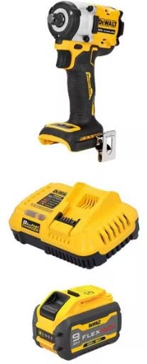DEWALT ATOMIC 20V MAX 1/2" Brushless Impact Wrench Kit with FLEXVOLT 9Ah Battery
