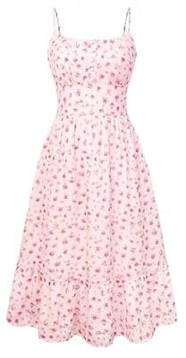 Belle Poque Vintage Floral Midi Tea Party Cocktail Dress Deal