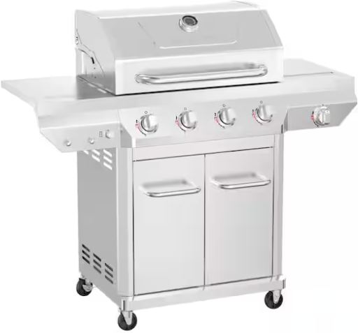 Nexgrill 4 Burner Stainless Steel Propane Gas Grill with Side Burner Deal