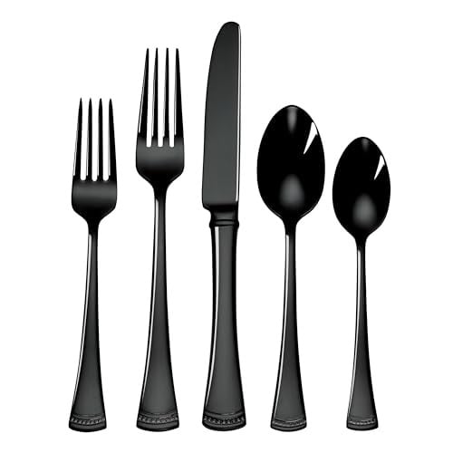 Lenox Portola Black Stainless Steel Flatware Set 20-Piece Deal