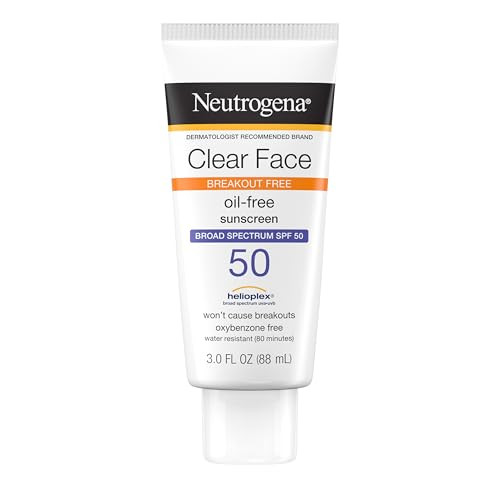Neutrogena Clear Face SPF 50 Breakout/Oil Free Sunscreen Lotion 3oz.