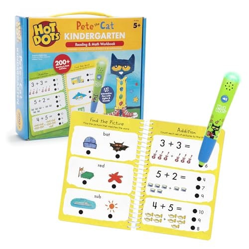 Hot Dots Pete the Cat Kindergarten Reading & Math Workbook Deal