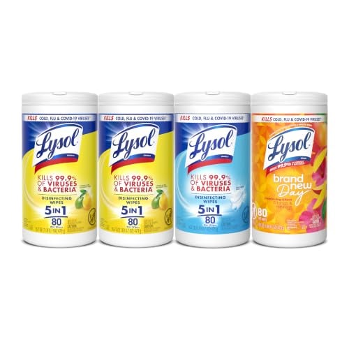 Lysol Disinfecting Wipes 4-Pack 80 Count (Lemon + Mango + Linen) Deal