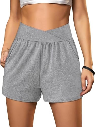 Sampeel Athletic Crossover High Waisted Shorts with Pockets Deal