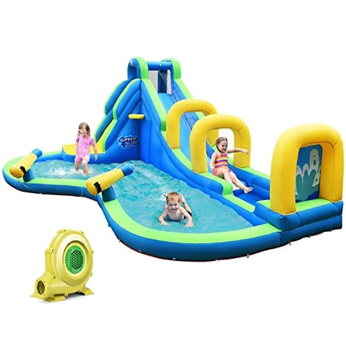 BOUNTECH Inflatable Water Slide Adventure Surfing Slide Kids Water Park Deal