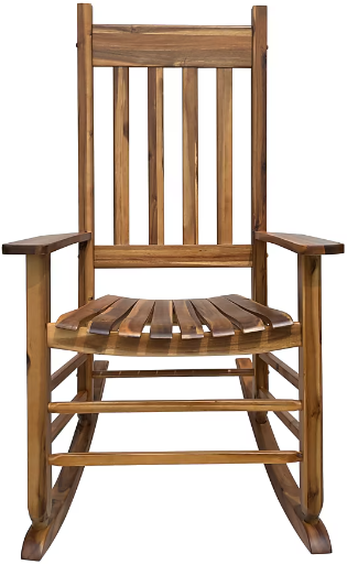 Style Selections Natural Wood Frame Rocking Chair with Slat Seat Deal
