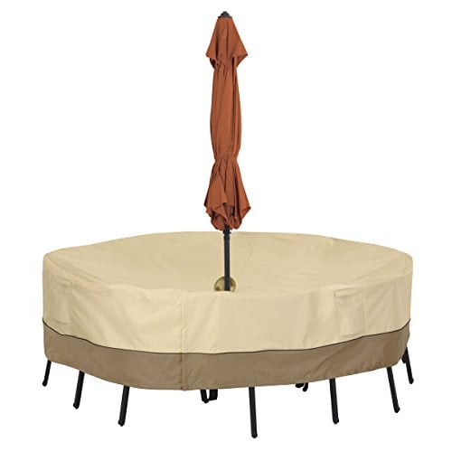 Classic Accessories Veranda Water-Resistant 70 Inch Round Patio Table & Chair Set Cover Deal