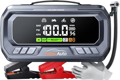 YaberAuto Portable Car Jump Starter with Air Compressor