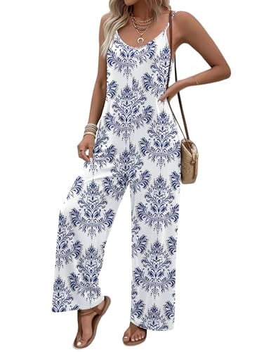 Ekouaer Jumpsuits Casual Boho Overalls Romper with Pockets Deal