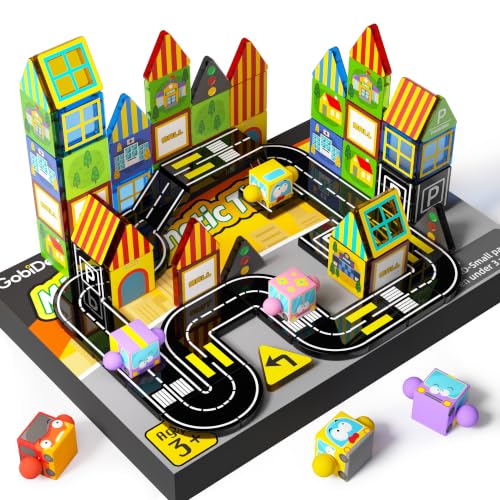GobiDex 60-Piece Mini Magnetic Tiles Travel Set w/ 4 Cars Deal