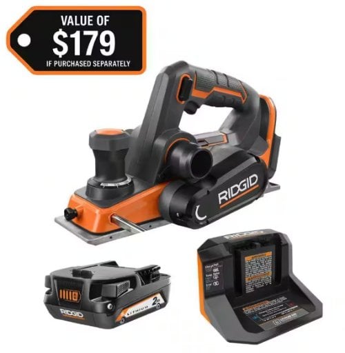RIDGID OCTANE Brushless Cordless 3-1/4" Planer Kit with 2.0 Ah Battery