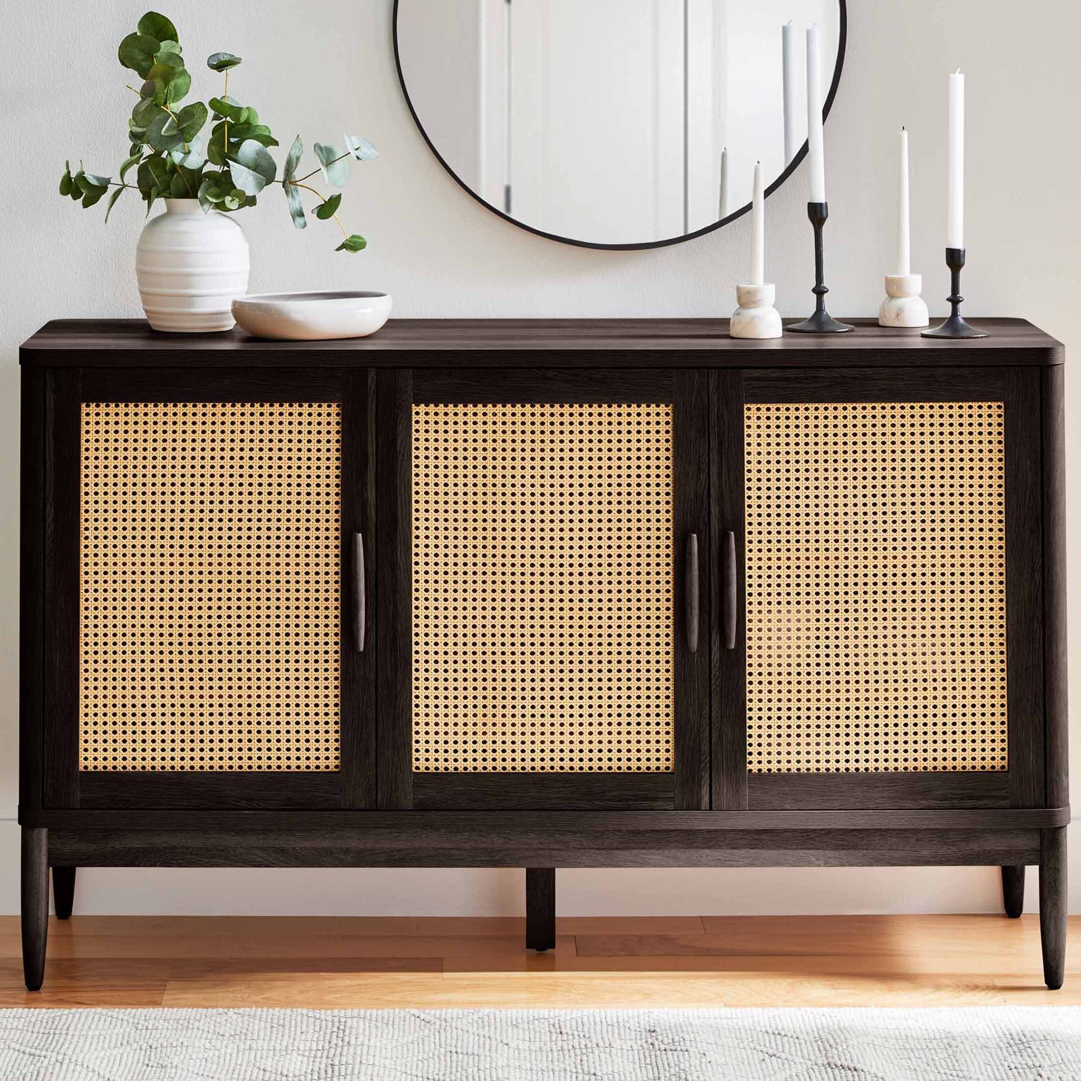 Better Homes & Gardens Springwood Caning Sideboard Charcoal Finish Deal