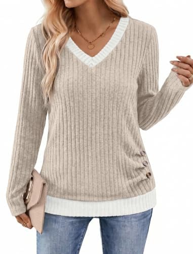 Sampeel V Neck Long Sleeve Shirts Deal