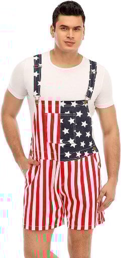 American Flag Denim Bib Overalls Deal