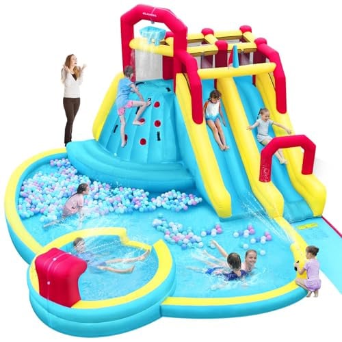 ELEMARA Inflatable Water Slide Bounce House Large Water Park Deal