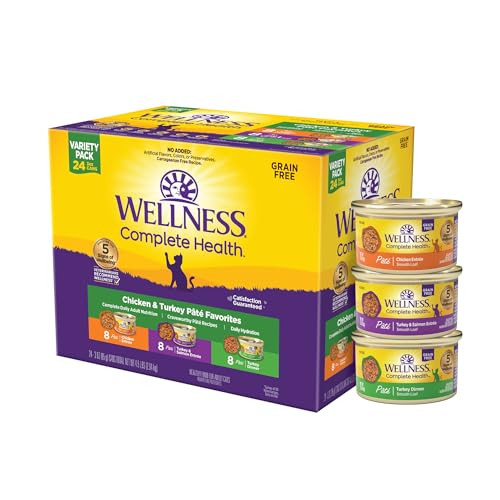 24-Pack Wellness Complete Health Pate Adult Wet Cat Food (Chicken & Turkey Variety Pack)