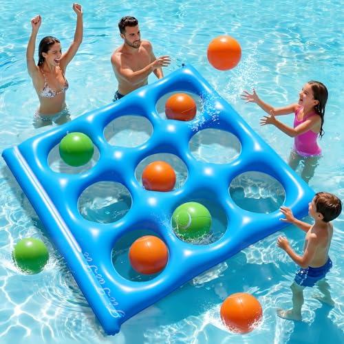 Ksheat Giant Tic-Tac-Toe Pool Toys Games Set with 10 Balls and Pump