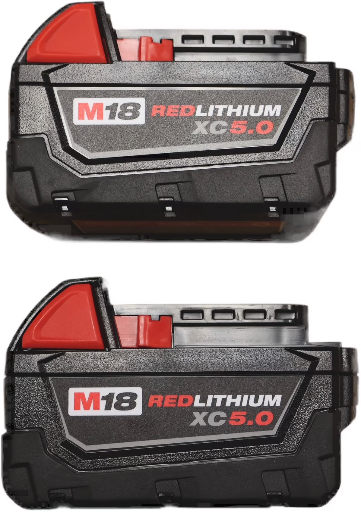 Milwaukee M18 REDLITHIUM XC 5.0Ah Extended Capacity Battery Pack 2-Pack Deal