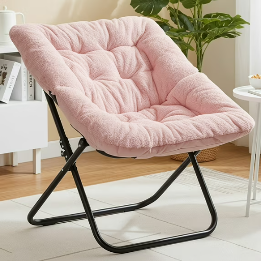 EDX Soft Faux Fur Folding Dorm Lounge Chair (Pink) Deal