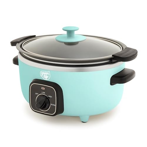GreenLife 3.5QT Ceramic Nonstick Slow Cooker, Cooktop/Oven Safe, Turquoise Deal