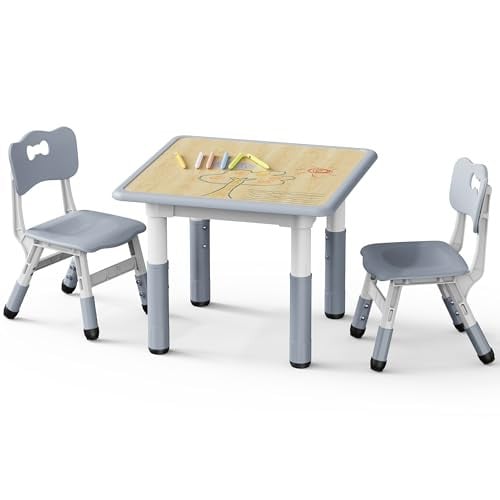 Brelley Kids Table and 2 Chairs Set, Height Adjustable Deal