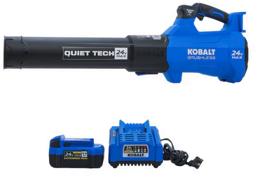 Kobalt QUIET TECH 24-volt 540-CFM 120-MPH Battery Handheld Leaf Blower 4 Ah Battery Deal