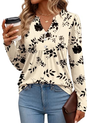 OFEEFAN Long Sleeve V Neck Shirts (Various) Deal