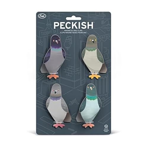 Genuine Fred PECKISH Pigeon Magnetic Bag Clips 4-Pack Deal