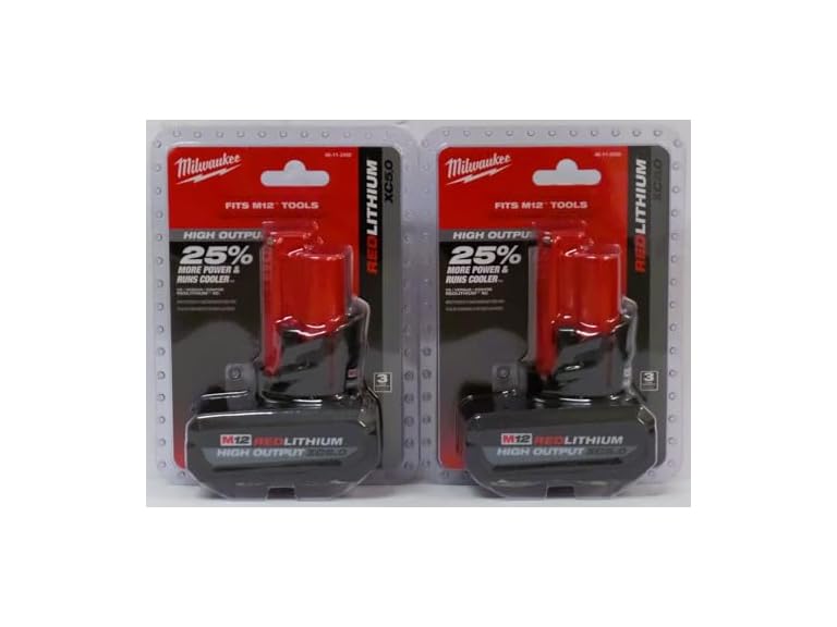 Milwaukee M12 REDLITHIUM HIGH OUTPUT XC5.0 Battery 2-Pack