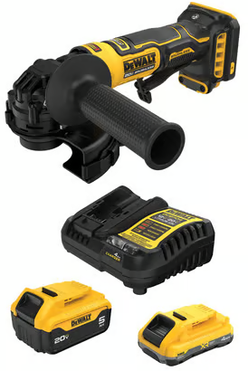 DEWALT 20V MAX 4Ah & 5Ah Battery Kit with Charger and ATOMIC 4-1/2in Angle Grinder