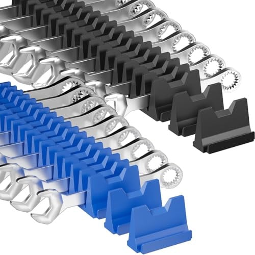 40PCS Modular Wrench Organizer, Black & Blue