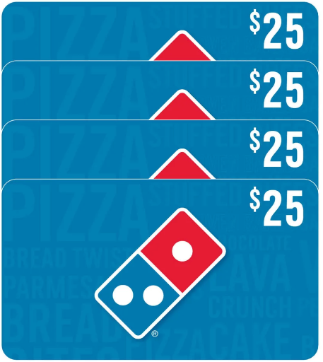 Domino's Four $25 eGift Cards ($100 Value)