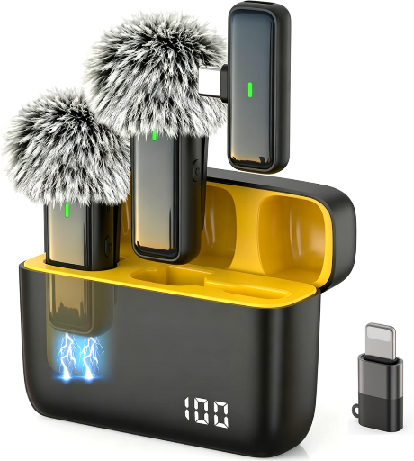 Wireless Microphone with Charging Case
