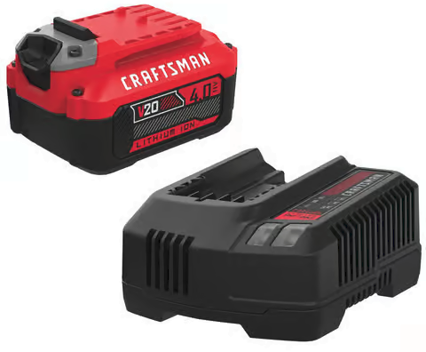 CRAFTSMAN V20 4.0 Ah Lithium-ion Battery + Charger + Free Select Tool